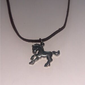 Silver Horse Pendant Necklace for Kids